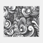 Zwart-wit wervelpatroon fleece deken (Voorkant (Horizontaal))