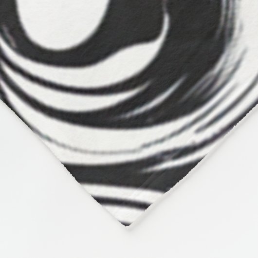 Zwart-wit wervelpatroon fleece deken (Hoek)