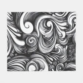 Zwart-wit wervelpatroon fleece deken (Voorkant (Horizontaal))