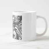 Zwart-wit wervelpatroon grote koffiekop (Rechts)