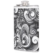 Zwart-wit wervelpatroon heupfles (Links)