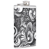 Zwart-wit wervelpatroon heupfles (Rechts)