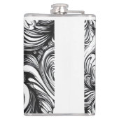 Zwart-wit wervelpatroon heupfles (Achterkant)