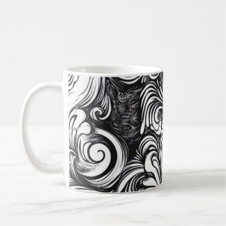 Zwart-wit wervelpatroon koffiemok