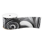 Zwart-wit wervelpatroon satijnen lint (Spoel)