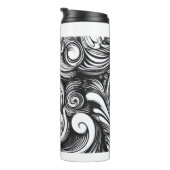 Zwart-wit wervelpatroon thermosbeker (Geroteerd rechts)