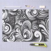 Zwart-wit wervelpatroon tissuepapier (Craft)