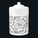 Zwart-wit wervelt theepot<br><div class="desc">Zwart-wit wervelt theepot. Schattigee schattige kleine theepot toe te voegen aan uw "Black and White Swirls" collectie.</div>
