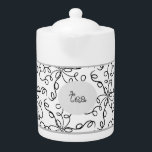Zwart-wit wervelt theepot<br><div class="desc">Zwart-wit wervelt theepot. Schattigee schattige kleine theepot toe te voegen aan uw "Black and White Swirls" collectie.</div>