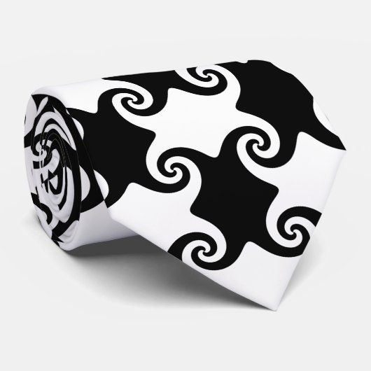Zwart-wit wervelvormen Keltisch zoals NT Stropdas (Opgerold)