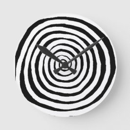 Zwart-wit wervelwandklok ronde klok