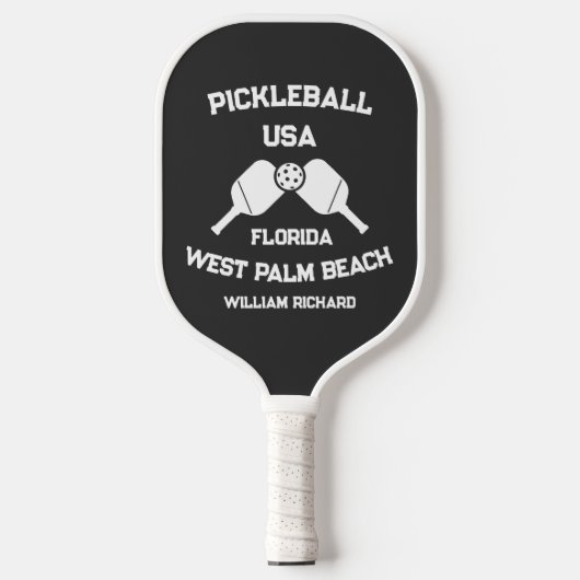 Zwart-wit West Palm Beach Florida Verenigde Staten Pickleball Paddle (Voorkant)