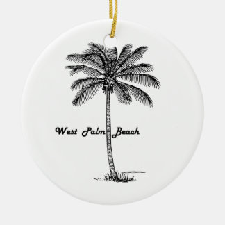 Zwart-wit West Palm Beach & Palm design Keramisch Ornament