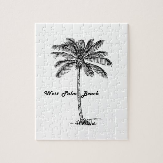 Zwart-wit West Palm Beach & Palm design Legpuzzel (Verticaal)