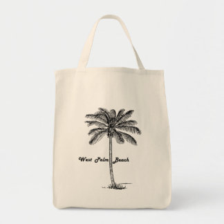 Zwart-wit West Palm Beach & Palm design Tote Bag