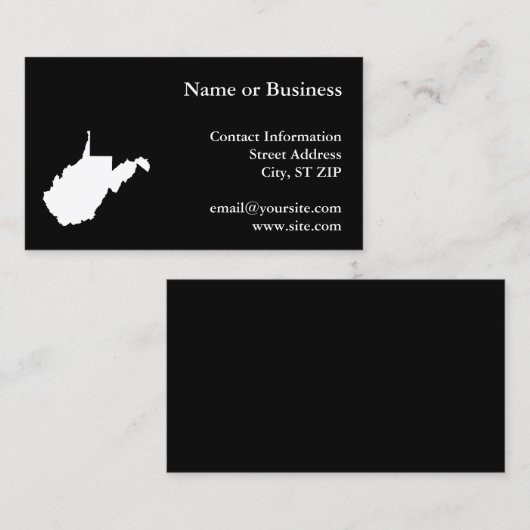 Zwart-wit West Virginia Local Visitekaartje (Voorkant / Achterkant)