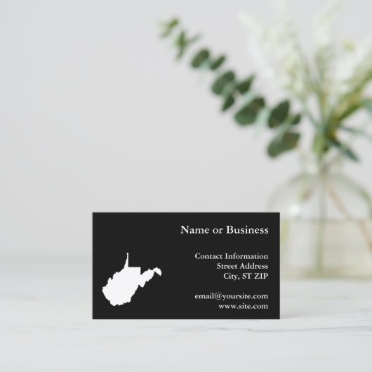 Zwart-wit West Virginia Local Visitekaartje (Staand voorkant)