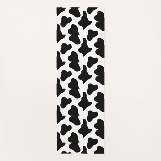 Zwart-wit western faux koeienhuid yogamat (Voorkant)