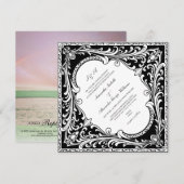 Zwart & Wit Western   Lijst bruiloft Kaart (Voorkant / Achterkant)