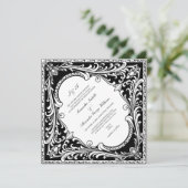 Zwart & Wit Western   Lijst bruiloft Kaart (Staand voorkant)