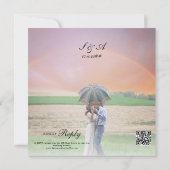 Zwart & Wit Western   Lijst bruiloft Kaart (Achterkant)