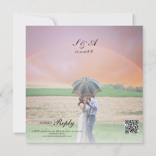 Zwart & Wit Western   Lijst bruiloft Kaart (Achterkant)