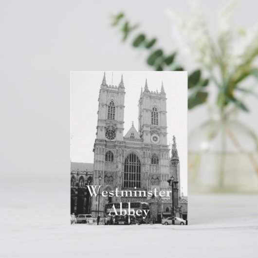  zwart-wit Westminster Abbey briefkaart (Staand voorkant)