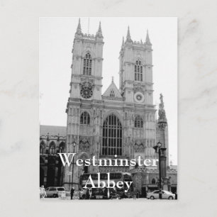 zwart-wit Westminster Abbey briefkaart