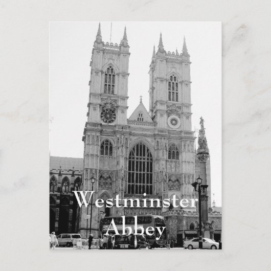  zwart-wit Westminster Abbey briefkaart (Voorkant)