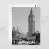 Zwart-wit Westminster London briefkaart (Voorkant / Achterkant)