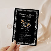 Zwart-wit Whimsical Wine Vrijgezellenfeest Kaart