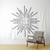 Zwart & Wit Whimsical Zon Hemels Achtergrond Wandkleed (In Situ (horizontaal))