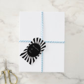 Zwart & Wit Whimsische Strepen Circus Kermis Cadeaulabel (Met Touw)