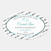 Zwart Wit Wide Cloud Product Labels Blauwgroen har (Voorkant)