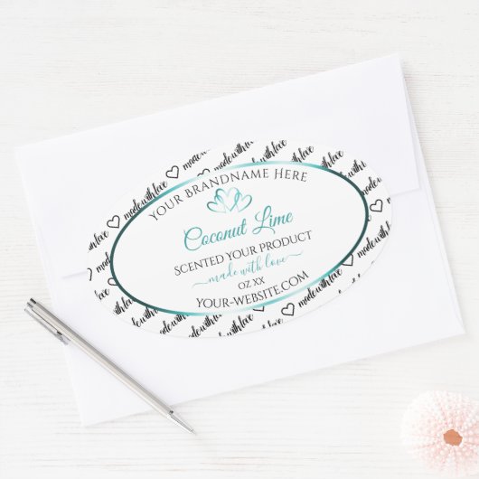 Zwart Wit Wide Cloud Product Labels Blauwgroen har (Envelop)