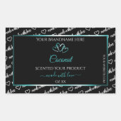 Zwart Wit Wide Cloud Product Labels Blauwgroen har (Voorkant)