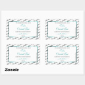 Zwart Wit Wide Cloud Product Labels Blauwgroen har (Vel)