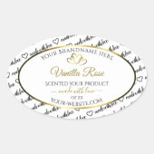 Zwart Wit Wide Koud Productlabel Golden Heden Ovale Sticker (Voorkant)