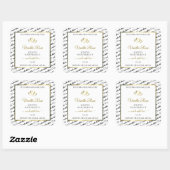 Zwart Wit Wide Koud Productlabel Golden Heden Vierkante Sticker (Vel)