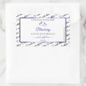 Zwart Wit Wide Koud Productlabels Blauwe Harten Rechthoekige Sticker (Tas)