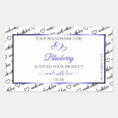 Zwart Wit Wide Koud Productlabels Blauwe Harten Rechthoekige Sticker (Voorkant)