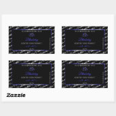 Zwart Wit Wide Koud Productlabels Blauwe Harten Rechthoekige Sticker (Vel)