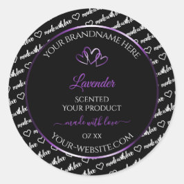 Zwart Wit Wide Wolk Etiket Paars Hart