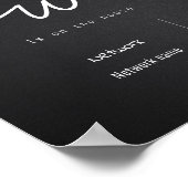 Zwart-wit WiFi-wachtwoord en netwerkteken Poster (Hoek)