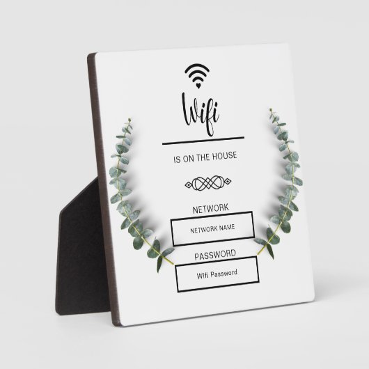 Zwart-wit wifi wachtwoord voor thuis fotoplaat (Voorkant)