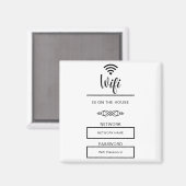 Zwart-wit wifi wachtwoord voor thuis magneet (Voorkant / Achterkant)