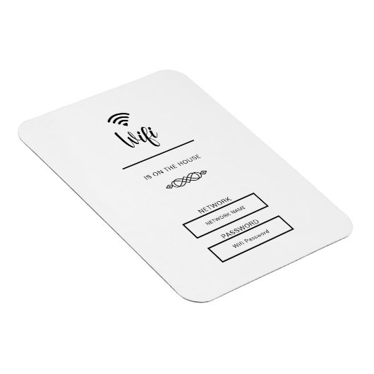 Zwart-wit wifi wachtwoord voor thuis magneet (Rechterzijde)