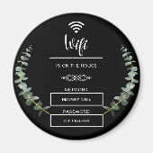 Zwart-wit wifi wachtwoord voor thuis magneet (Voorkant)