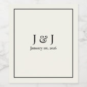 Zwart-wit Wijn Labels Wedding Favoriet V1 Wijn Etiket (Enkel label)