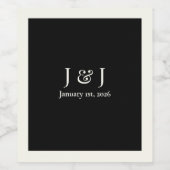 Zwart-wit Wijn Labels Wedding Favoriet V1 Wijn Etiket (Enkel label)